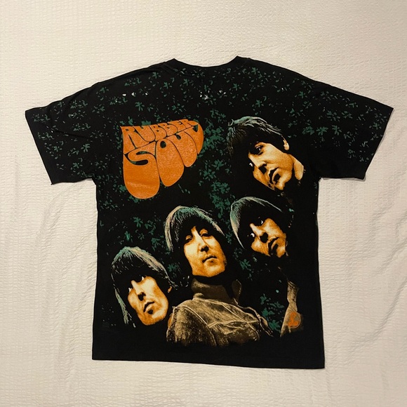 The Beatles Shirt Rubber Soul AOP Single Stitched 90s Vintage Large - Picture 2 of 5